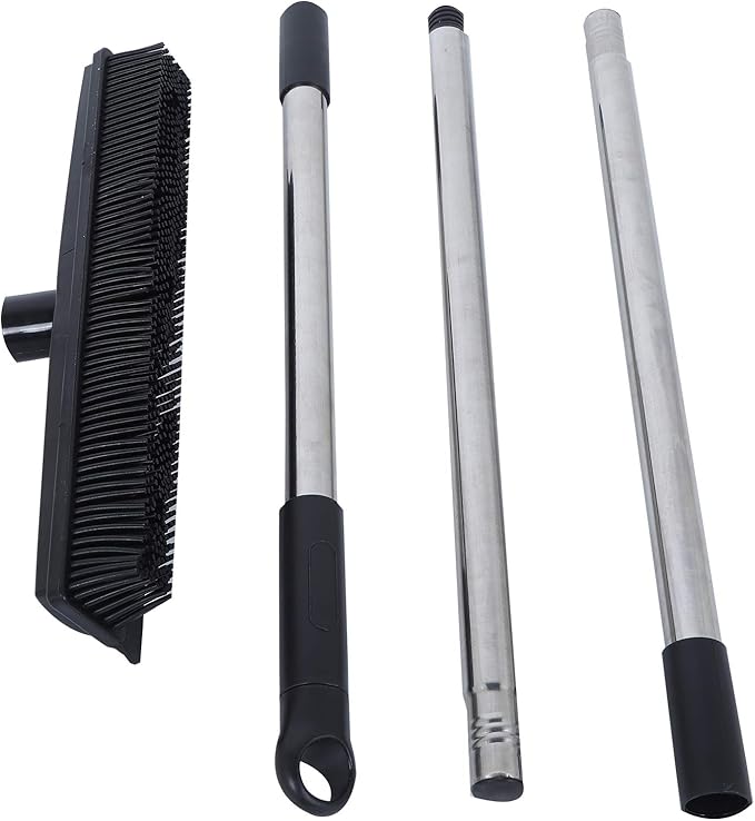 EBTOOLS Multifunction Telescopic Carpet Broom, Pet Hair Dust Removal Tool for Fluff Carpet, Hardwood Floor, Tile, Window, Daily Household (Black)