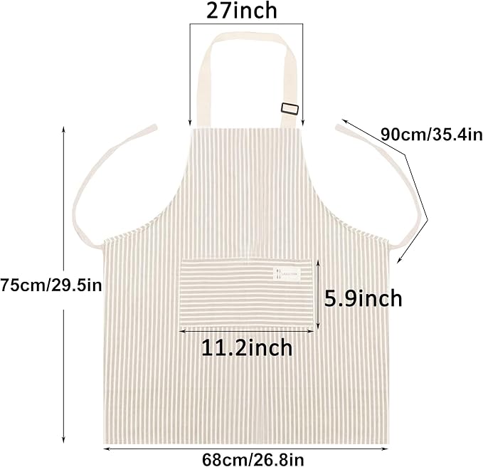Lofekea Apron, 2 Pack Cooking Apron for Women with Pocket Adjustable Chef Aprons for Kitchen, Cooking, Baking, BBQ, Grill(Red/Blue)