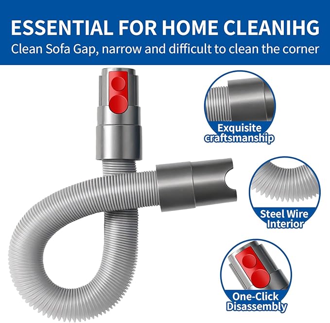 Flexible Extension Hose Attachment for Cordless Vacuum Cleaner - Compatible with V15 V8 V7 V10 V11 Detect Torque Drive Outsize Absolute Animal Trigger Motorhead Dyson Model