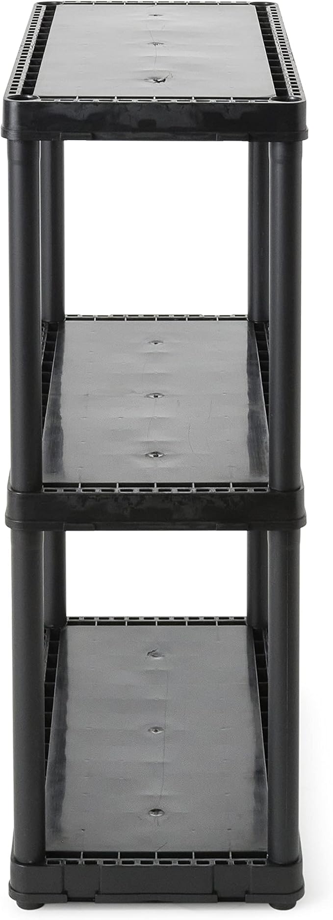 Gracious Living 3 Shelf Fixed Height Light Duty Storage Unit 12 x 24 x 33" Organizer System for Home, Garage, Basement, & Laundry, Black (2 Pack)