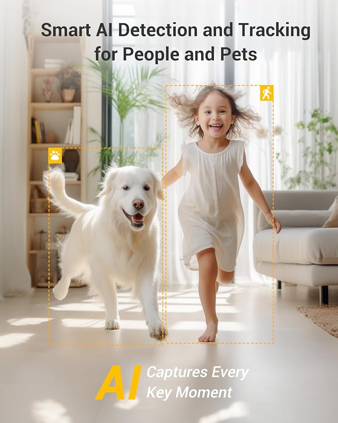 BoyKeep 2K Pet Camera, Indoor Security Camera, 5G/2.4GHz WiFi Cameras for Baby Dog with Phone App, 360° Pan & Tilt, 2-Way Audio, Color Night Vision, New Version w/Cloud Storage (White-2 Pack)