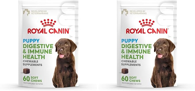 Royal Canin Puppy Supplement Soft Chews for Immunity & Digestion, 60 Count (Pack of 2)