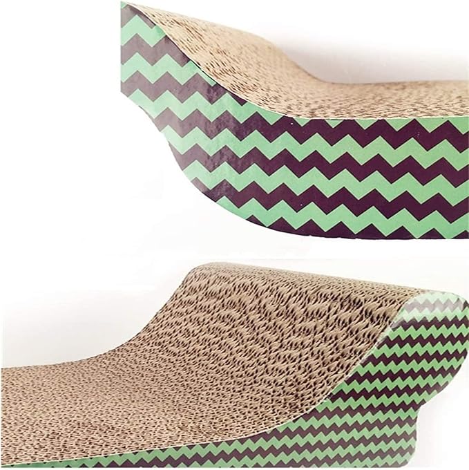 PAWISE Cat Scratcher Cardboard Reversible Kitty Scratching Pad Relaxing Lounge Pad (Arched, 17 X 8.5 Inches)