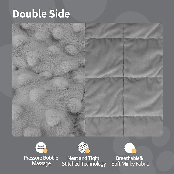LaSyL Weighted Blanket for Pets | Thunder Blanket for Dogs Anxiety | Premium Soft Minky | Relaxation & Calming & Anti Anxiety | Used in Car, Bed, Couch | Dark Grey, Washable Medium (32"x40")