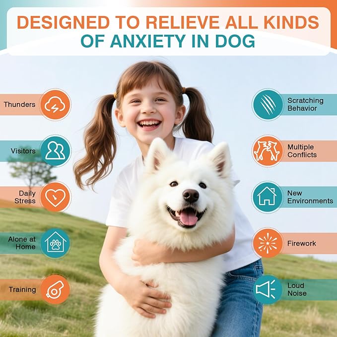 Dog Calming Pheromones Diffuser to Calm Pet 5 in 1 Advanced Kit Appeasing Pheromone Diffuser for Anxiety Relief (2 Plug in+3 Pack 48ml Refill) Reduce Aggression Fighting Barking Stress