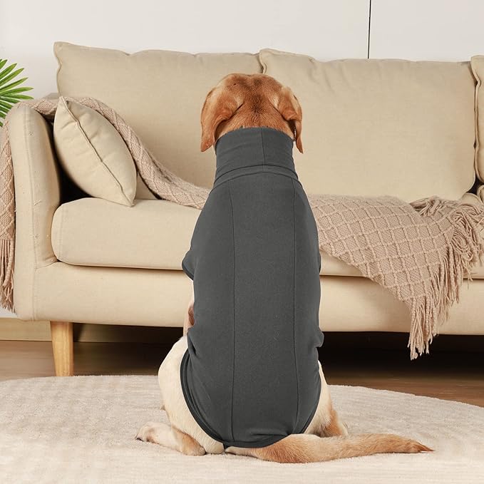 ROZKITCH Lightweight Dog Winter Coat Soft Pullover Pajamas, Pet Windproof Warm Cold Weather Jacket Vest Cozy Jumpsuit Apparel Outfit Clothes for Walking Hiking Travel Sleep Black L