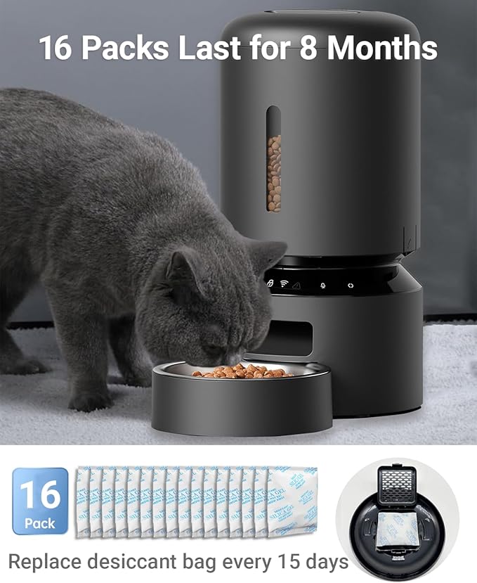 16 Pack Pet Food Desiccant Bag Compatible with PETLIBRO/PETKIT Automatic Cat Feeder, N50 Odor Eliminator Compatible with Petkit Puramax Self-Cleaning Cat Litter Box