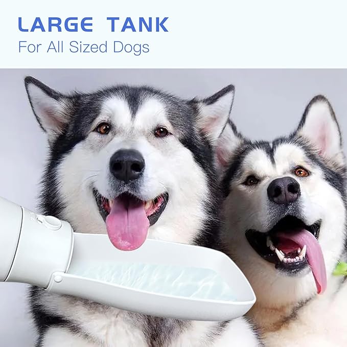 Foldable Portable Dog Water Bottle, Food Grade Plastic Dog Water Bowl Dispenser, High-Temperature Resistant Dog Accessories for Outdoor, Travel Gifts for Dogs(19Oz, Black&White)