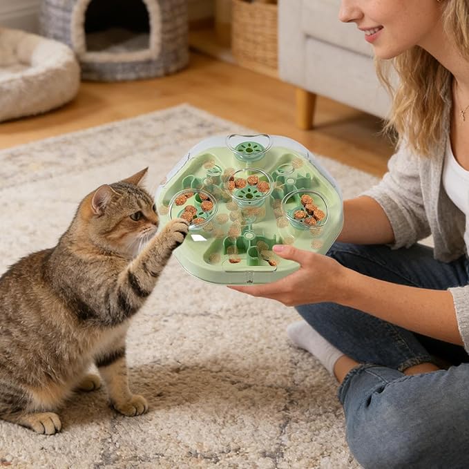 Dog Treat Puzzle - Slow Feeding Game, Pet Treat Strategy Toy, Reward Based Feeder | Stimulating Home Play Boredom Relief Puppy Kitten Medium Large Breed Skill Building Food Activity Puzzle