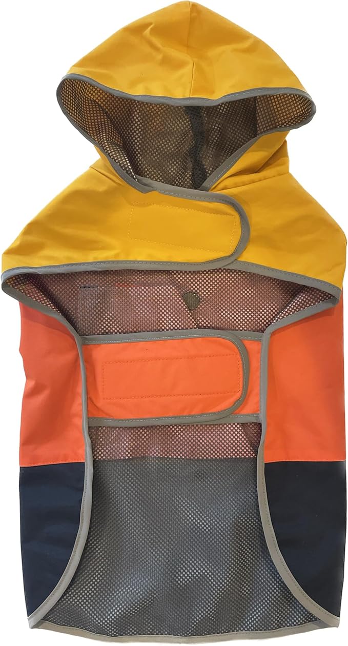 Eddie Bauer E23210XL Ravenna Colorblocked Dog Windbreaker Jacket in XL, Orange and Blue