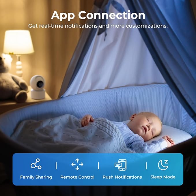 IMILAB C22 3K Security Indoor Camera, 360° View Home Camera with Color Night Vision for Baby/Pet Monitor, Plug-in 2.4Ghz WiFi 6 Inside Cam, 2-Way Audio, AI Detection, Local/Cloud Storage(White)