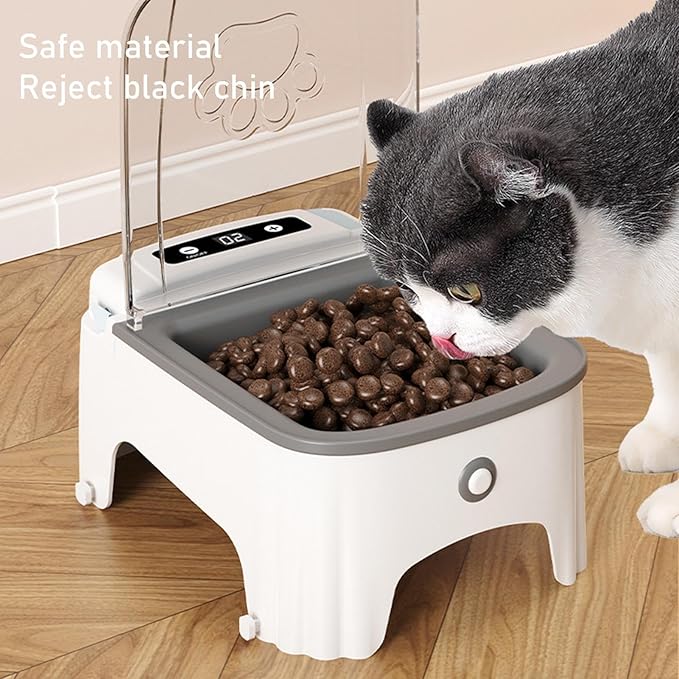 Automatic Cat Feeder - Programmable Timed Pet Dispenser, Sensor Activated Dry Food Bowl with Portion Control System, Sturdy Sealed Storage Container, Ideal for Small Dog Indoor Feeding