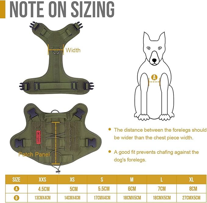 OneTigris Tactical Dog Harness Vest with Handle, Military Dog Harness for Large Medium Dogs,FIRE Watcher 2.0 No-Pull Service Dog Vest,Adjustable Dog Vest Harness for Walking Hiking Training(S,Green)