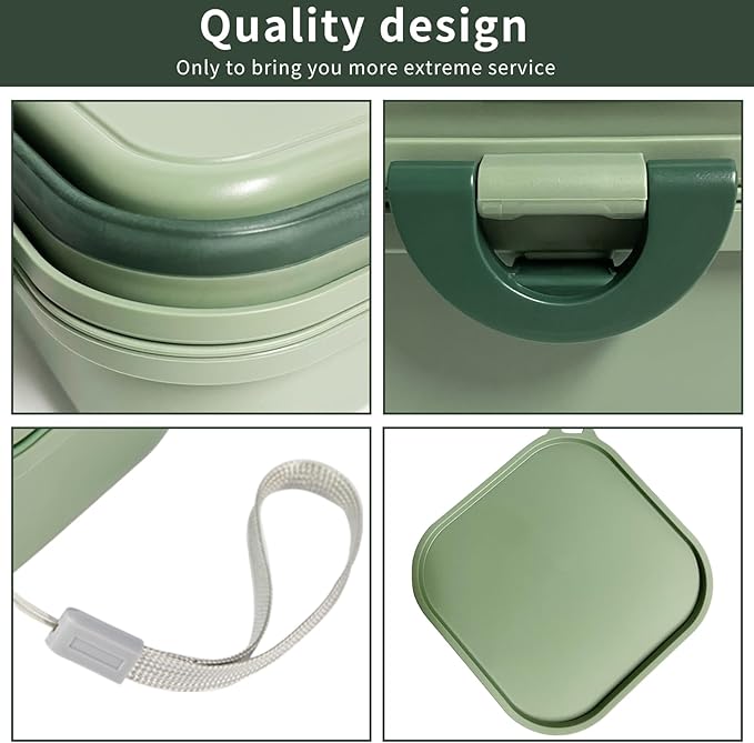 Collapsible Dog Bowls, Travel Water Bowl for Dogs, 2-in-1 Portable Food and Water Feeder - Travel Dog Bowls with Lid for Walking, Traveling, Camping and Hiking