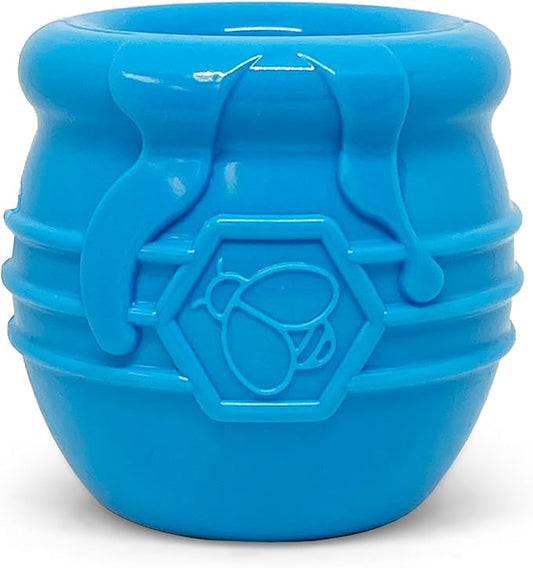 SodaPup Honey Pot – Durable Dog Treat Dispenser & Enrichment Toy Made in USA from Non-Toxic, Pet Safe, Food Safe Natural Rubber Material for Mental Stimulation, Problem Chewing, Calming Nerves, & More