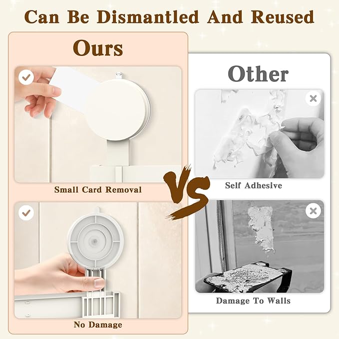 Coat Rack Walls Mount with 5 Hooks, Strong Suction Cup Hooks, Towel Rack No Drill Without Damage Wall Hanging Organizer for Bathrooms, Closets, Kitchen, Entryway(2 Pack, White)