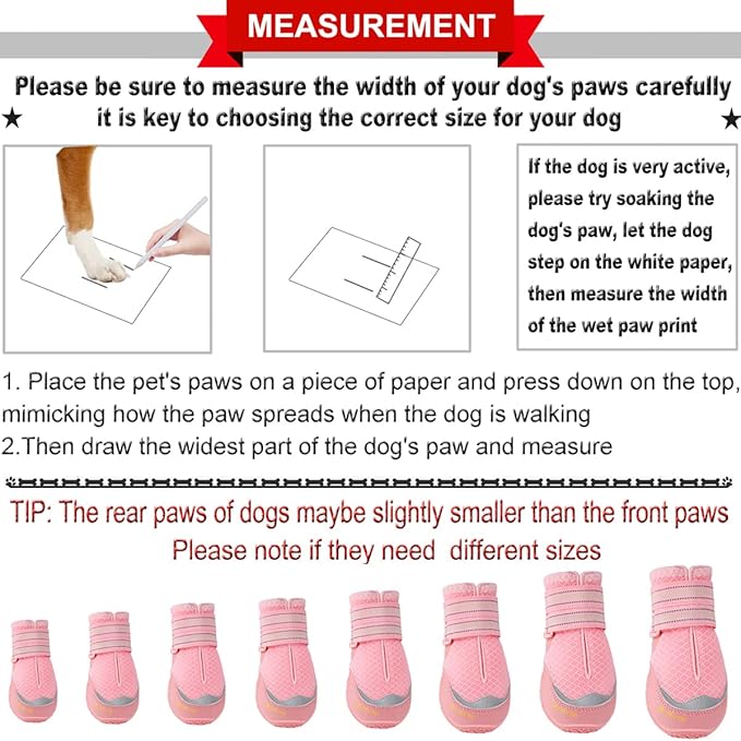 QUMY 4PCS Dog Boots for Large Dogs, Medium Dog Shoes & Paw Protectors for Hot Pavement, Summer Heat Protection, Mesh Breathable Nonslip Dog Booties for Hardfloors, Walking Running Hiking Pink Size 1