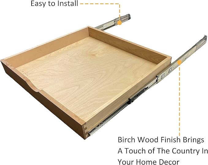 COUVER DIY Non-Assembled Birch Wood, Pull-Out Cabinet Organizers, Under Sink Organizers for Bathroom & Kitchen, Cabinet Slide-Out Organizers and Storage, Soft Closed Rail, 24 inch