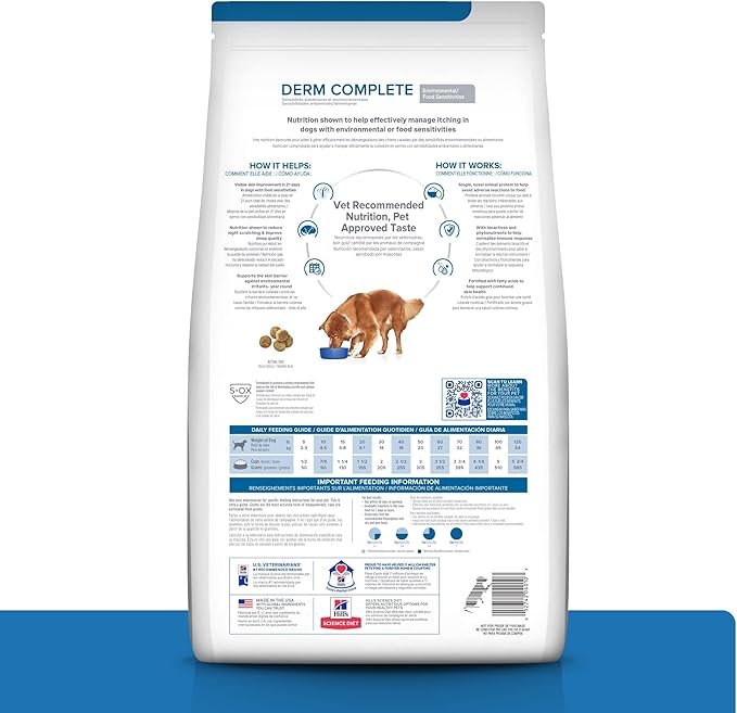 Hill's Prescription Diet Derm Complete Environmental/Food Sensitivities Dry Dog Food, Rice & Egg, 6.5 lb. Bag