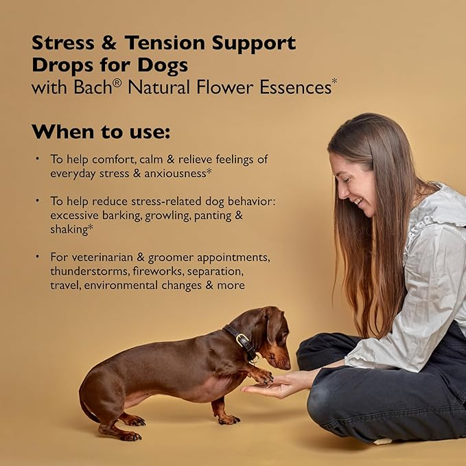 Bach Rescue Remedy Pet Dropper for Dogs - 20 mL - Stress & Tension Support for Dogs Natural Flower Essences - Sedative-Free, Homeopathic Liquid Formula - for All Breeds, Ages & Weights