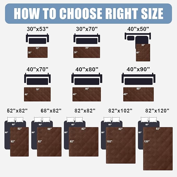 Smiry Waterproof Dog Bed Cover Blanket 40x50, Soft Reversible Pet Blanket, Washable Leakproof Cats Dogs Couch Cover for Sofa, Couch, Furniture, Lattice, Brown/Beige