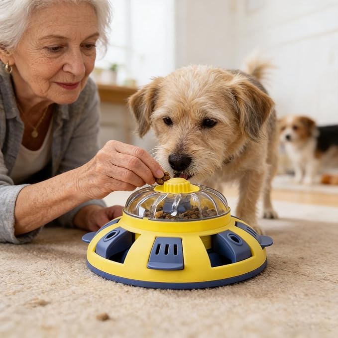 Pet Treat Dispenser - Adjustable Slow Feeder, Dogs Puzzle Feeder, Durable Material, Interactive Toy for Enrichment Aggressive Chewers Small Medium Large Breeds Puppy Training Indoor