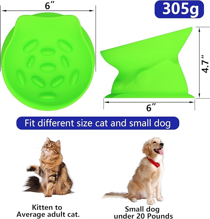 Slow Feed Cat Bowl, Elevated Cat Food Dish with Tilted Design, Dual-Use for Dry and Wet Food, Anti-Vomit, Anti-Choking, Easy to Clean