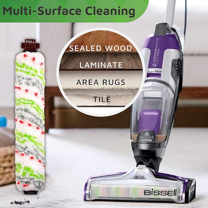 Replacements Parts for BISSELL CrossWave PET PRO CrossWave Vacuum Cleaner Cordless, Pet Brush Rolls, Multi Surface Brush Roll & Filters