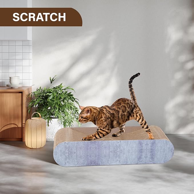 FluffyDream 2 in 1 Cat Scratcher Cardboard, Cat Scratching Board Furniture Protector, Cat Scratching Post, Cat Beds for Indoor Cats, Infinity Shape, X-Large