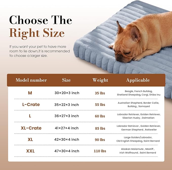Orthopedic Dog Bed Medium Size Dog, Pet Beds with Waterproof Lining, Soft Short Plush Surface & Egg Crate Foam, Machine Washable Pet Mat with Removable Cover & Anti Slip Bottom