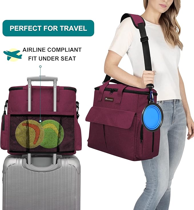 Airline Travel Bag – All-in-One Pet Weekend Set + Collapsible Bowls
