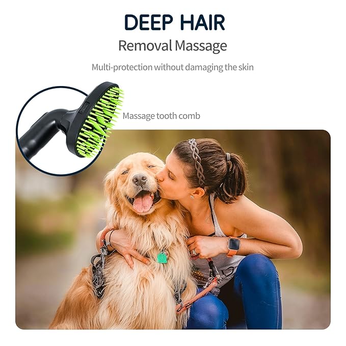 Pet Grooming Kit: Dog Brush Vacuum Attachment, Cat Brush with 1-1.5" Shedding Brush with 1m Extension Tube for Home Cleaning,Compatible with Most Round Vacuum Cleaners