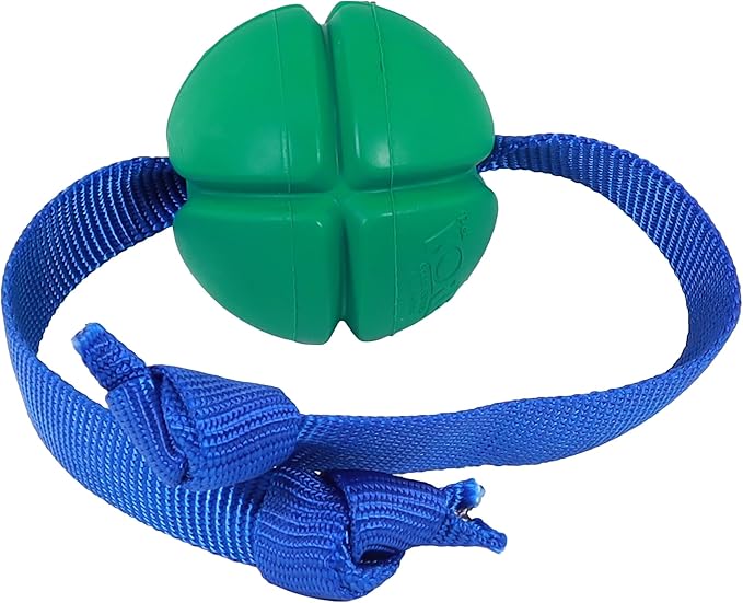 PetKORE: FloTex Tug - Large - 3.25" Green, Rubber Dog Toy, Removable Strap Tail, Patented Airflow Grooves, Bounce-Fetch-Chew, Pet Indoor-Outdoor Play