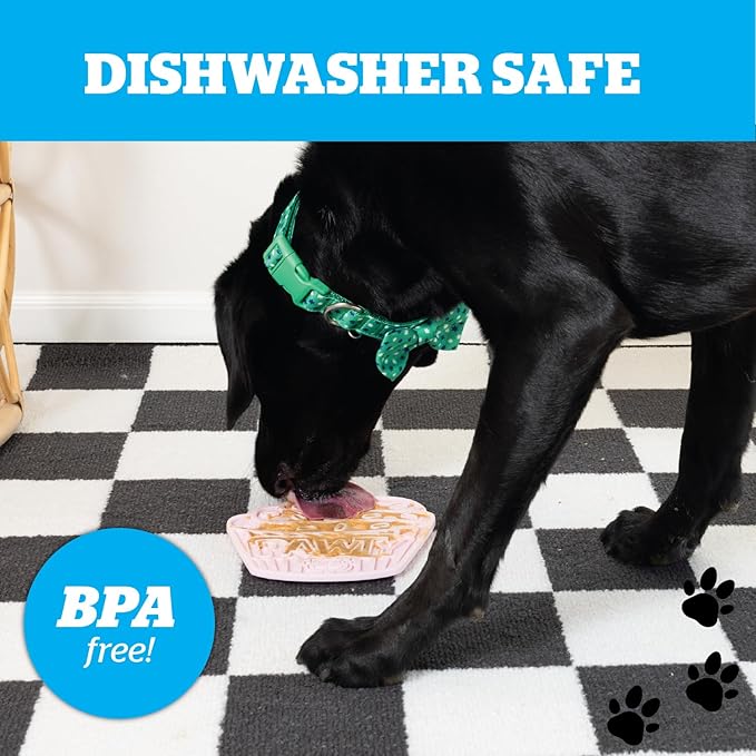 BigMouth Cupcake Silicone Lick Mat for Dogs and Cats, Slow Feeder Enrichment Pad, Dishwasher Safe Anxiety Relief Toy