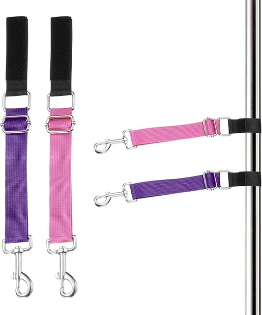 Dog Grooming Loop, Dog Grooming Harness Table Arm Accessories Adjustable Secure and Stable Extender Bathing Restraint Leashes (Purple/Magenta, 2 Pcs), for Pet Bathing
