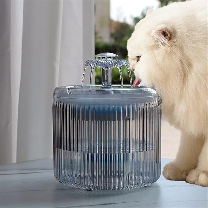 Smart Transparent Pet Water Fountain for Cats & Dogs, Automatic Drinking Bowl with 3 Flow Designs