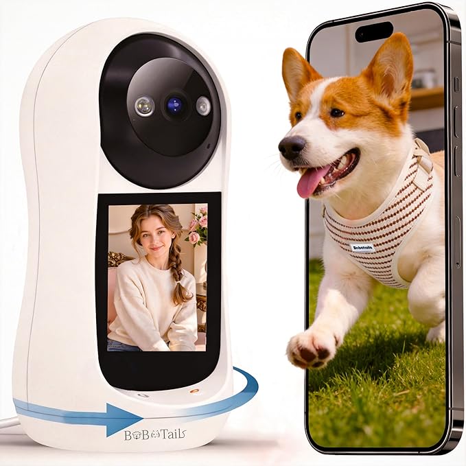 Pet Camera for Dogs Cats - 5MP 1080P Indoor Smart Camera with 360° Vision, Motion Tracking, 2-Way Audio, Human Detection & 32ft Night Vision for Baby and Pet Monitor