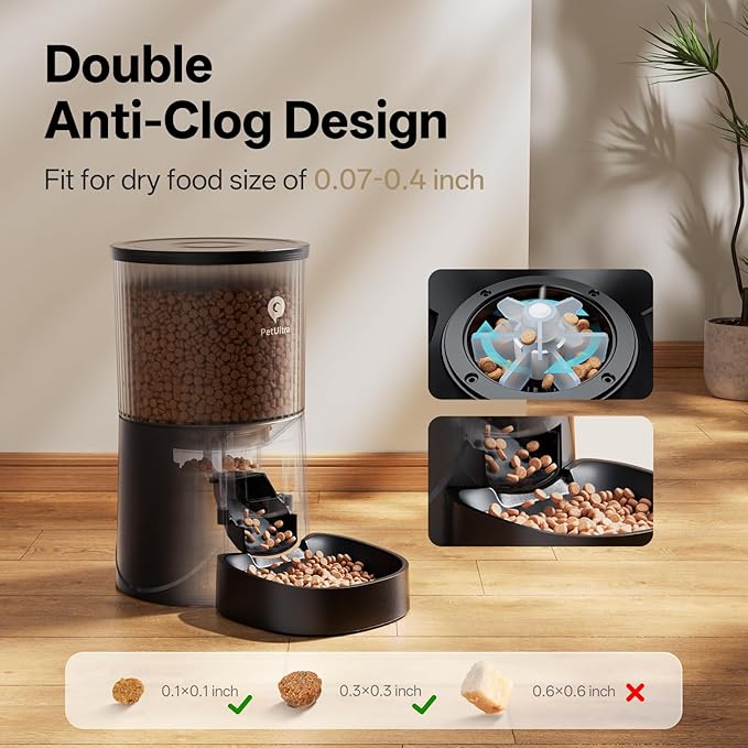 Automatic Cat Feeder with Camera: 5G WiFi Auto Pet Feeder Precise Timed Feeding with HD Video & 2-Way Audio, Food Dispenser with Desiccant Bag to Keep Kibble Fresh, Easy Setup for Indoor Cats
