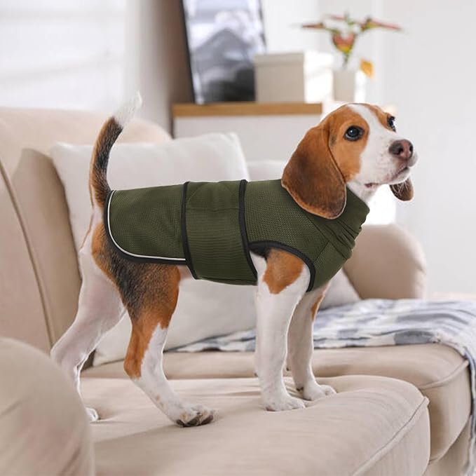 IDOMIK Dog Anxiety Calming Hoodie,Breathable Dog Anxiety Jacket Vest Coat for Thunderstorms,Fireworks,Vet Visits,Separation,Adjustable Dog Hoodies for Noise Block & Ear Protection Recovery,Green,3XL