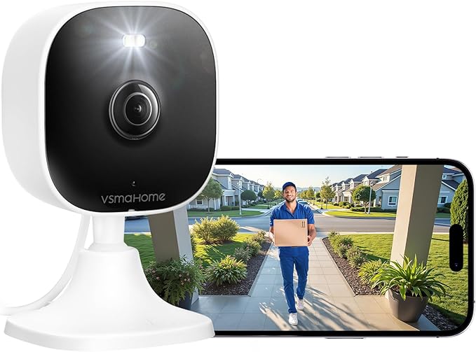 4MP Cameras for Home Security with Audio and Video, Indoor Security Camera for Baby Monitor, 2.4g/5g Outdoor Cameras for House/Pet/Baby, Plug and Play, Support 128G Card Storage (Not Included), Wired