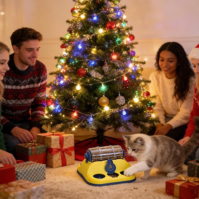 Interactive Dog Treat Toy, Slow Feeder Brain Games Pet Toy, 4.3in Treat Puzzle Enrichment Play, ABS Material SPU Detail, Training for Cats Dogs Mental Stimulation, Small Medium Pets Indoor Boredom Rel