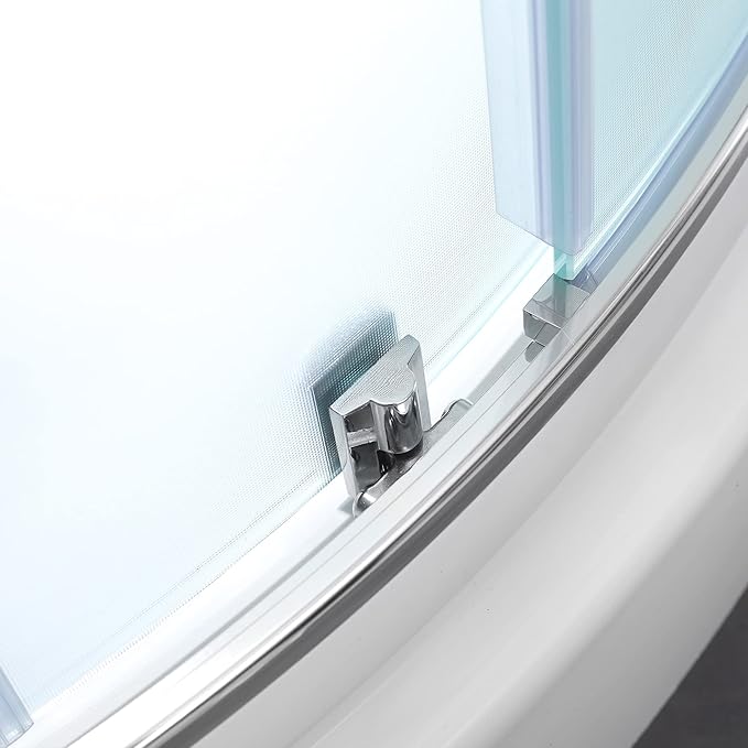 OVE Decors Breeze 32 in. Corner Shower Frosted Sliding Door with Included Base in Chrome Finish