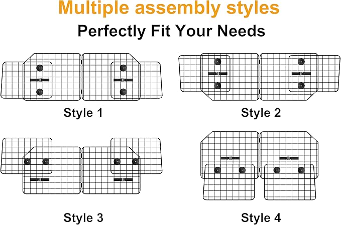 38-63.4 Inches Dog Car Barrier for SUVs, Van, Vehicles, Adjustable Large Pet Barriers, Universal Fit Heavy-Duty Wire Mesh Dog Guard, Foldable Divider Gate for Truck Cargo Area, Safety Car Divider