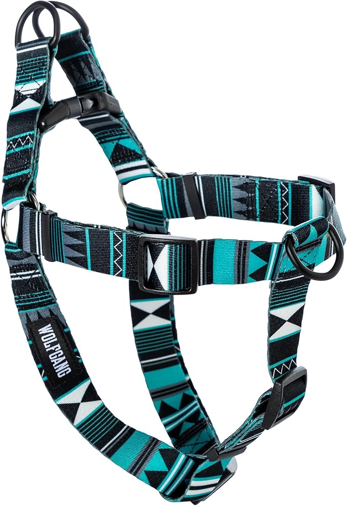 Wolfgang Heavy Duty Adjustable Dog Harness, Pull-Tested to Over 800 lbs for Walking & Training, WesternSky Print, Small