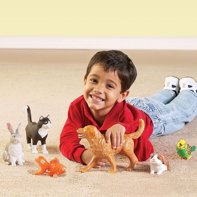 Learning Resources Jumbo Domestic Pets - 6 Pieces, Ages 2+ Preschool Pet Toys, Classroom Desk Pets, Preschool Learning Toys