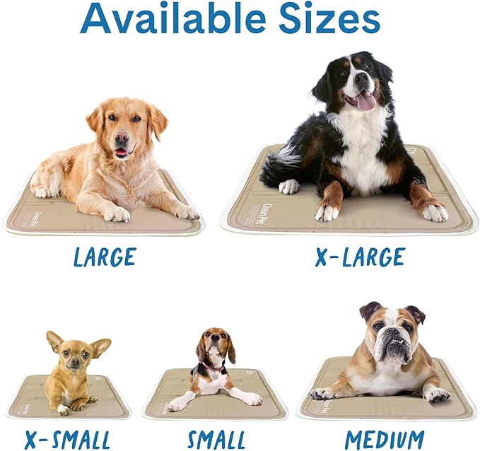 The Green Pet Shop Cool Pet Pad - Small, Latte- Self-Cooling, Pressure Activated Mat for Dogs & Cats from 9-20 lbs - Non-Toxic Gel, No Water Needed