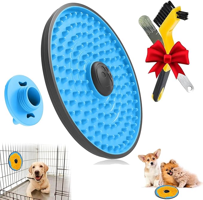 Dog Lick Mat, for Crate Training and Reducing Anxiety, Made of Natural Rubber, Promotes Healthy Feeding and Oral Hygiene