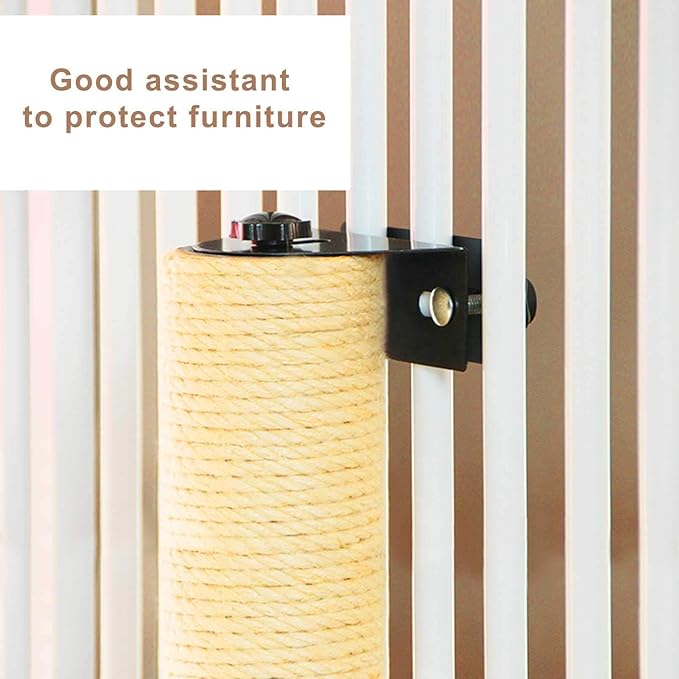 Cat Scratching Post Cage Mounted Cat Scratcher Space-Saving Sisal Scratch Post for Cat Grinding Claws Scratching and Climbing
