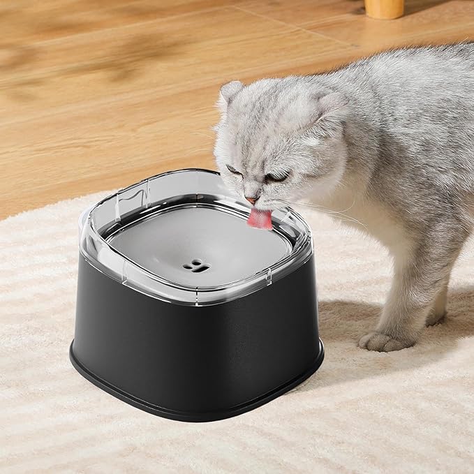 Spill Proof Dog Bowl, Slow Drinking Pet Dish, 2000ml Large Capacity Water Dispenser with Material, Puppy Kitten for Hydration Tool, Indoor Outdoor Accessory Stable Design, Travel Gear for Home Vehicle