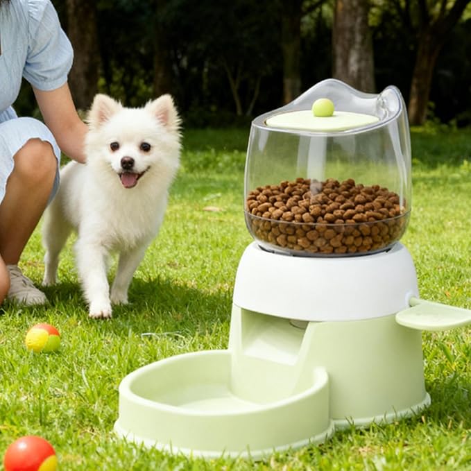 Portable Pet Feeding Dispenser - Versatile Cat Feeding Dispenser, 2L Pets Food Bowl for Outdoor, Press Top Smart Feeder, Pets Feeder, Dog Food Holder for Home Cage Daily Use